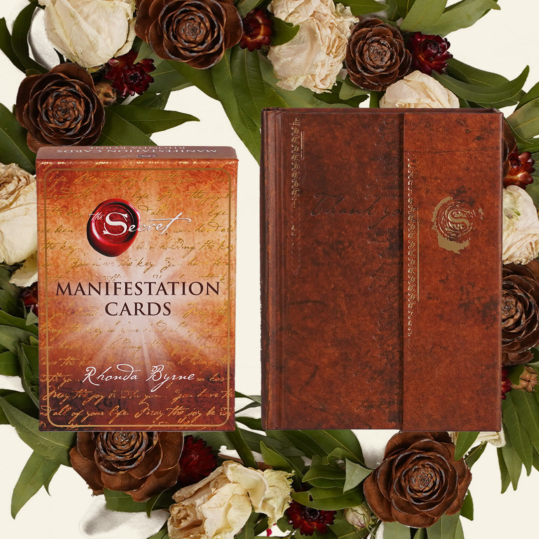 The Secret Manifestation Gratitude Bundle featuring tarot cards and guidebook