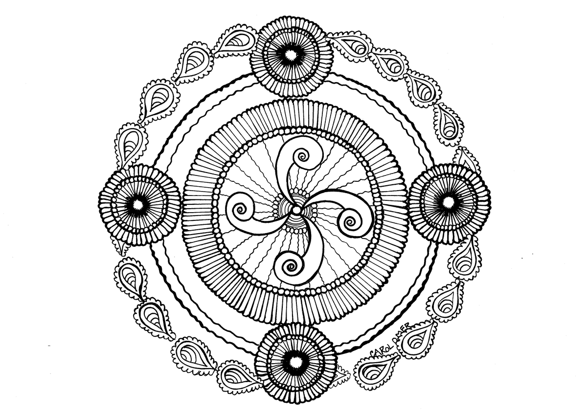 Big Girls Little Coloring Book: Healing Mandalas for Relaxation and Stress Relief